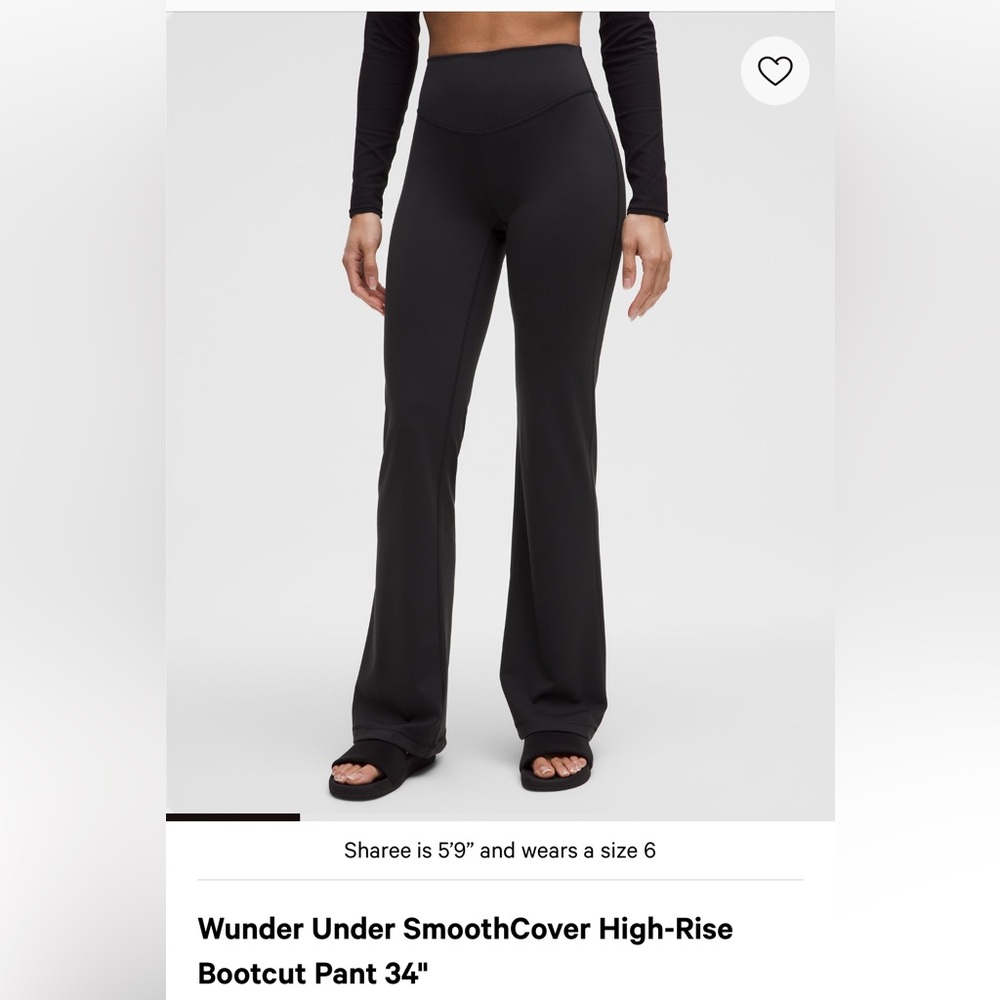 Lululemon Black Wunder Under SmoothCover Bootcut Pant Size 14 (sold out online)